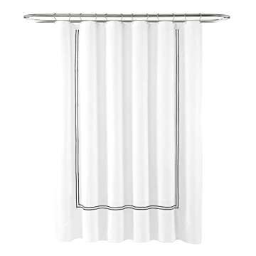 Lush Decor Hotel Collection Shower Curtain, 72" x 72", White & Black