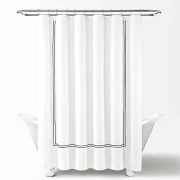 Lush Decor Hotel Collection Shower Curtain, 72" x 72", White & Black