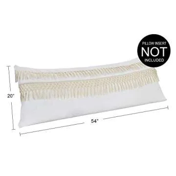 Boho Macrame Tassel Body Pillow Cover by Sweet Jojo Designs