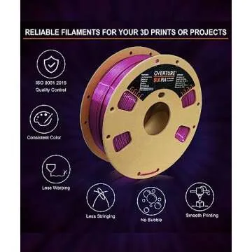 OVERTURE Silk PLA Filament 1.75mm Clog-Free for 3D Printing