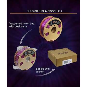 OVERTURE Silk PLA Filament 1.75mm Clog-Free for 3D Printing