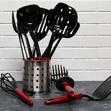 Chef Craft Select Nylon Meat Cooking Fork, 13 inch, Red