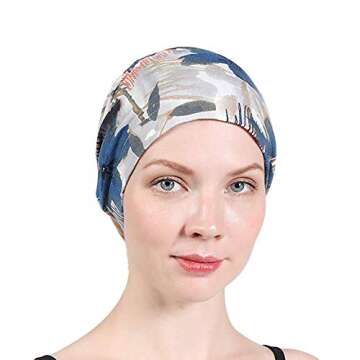 Satin Lined Sleep Night Cap,Satin Bonnet & Slouch Beanie Chemo,Cover Hair Hats Blue,Pink