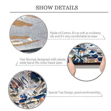 Satin Lined Sleep Night Cap,Satin Bonnet & Slouch Beanie Chemo,Cover Hair Hats Blue,Pink