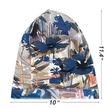 Satin Lined Sleep Night Cap,Satin Bonnet & Slouch Beanie Chemo,Cover Hair Hats Blue,Pink