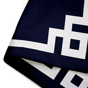 Emvency Throw Pillow Cover Cute Preppy Navy Blue Greek White Key Girly Decorative Pillow Case Home Decor Square 20 x 20 Inch Pillowcase