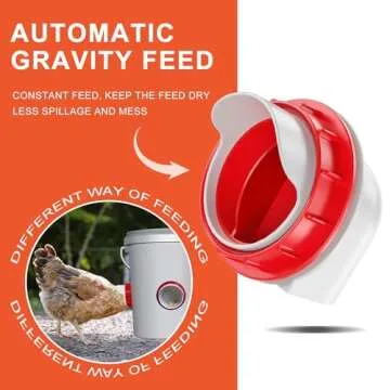 ZenxyHoC Chicken Feeders No Waste, DIY Automatic Poultry Feeder 6 Ports 1 Hole Saw with Covers Gravi...