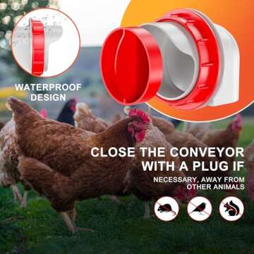 ZenxyHoC Chicken Feeders No Waste, DIY Automatic Poultry Feeder 6 Ports 1 Hole Saw with Covers Gravity Feed Kit for Buckets Barrels Bins Troughs