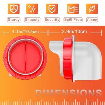 ZenxyHoC Chicken Feeders No Waste, DIY Automatic Poultry Feeder 6 Ports 1 Hole Saw with Covers Gravity Feed Kit for Buckets Barrels Bins Troughs