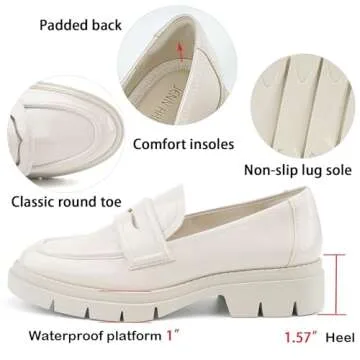 JENN ARDOR Chunky Heels Women's Comfortable Loafers