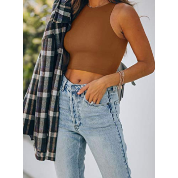 REORIA High Neck Sleeveless Crop Top for Fashionable Women