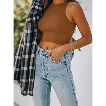 REORIA High Neck Sleeveless Crop Top for Fashionable Women