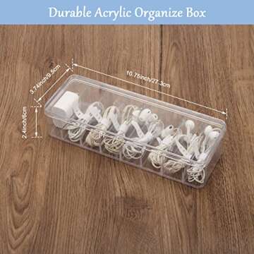 Wiwaplex Cable Organizer Storage Box Plastic Cable Cord Management Box Power Cord Organizer Case with 10Pcs Rubber Ties for Office, Home, Desk Accessories Storage Stationery Supplies