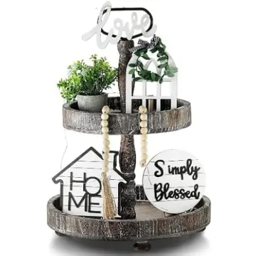 Fall Tiered Tray Decor Set 10 Rustic Farmhouse Pieces  