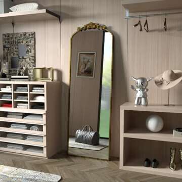 Luxurious SMIROR Gold Full Length Floor Mirror