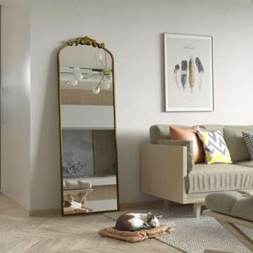 Luxurious SMIROR Gold Full Length Floor Mirror