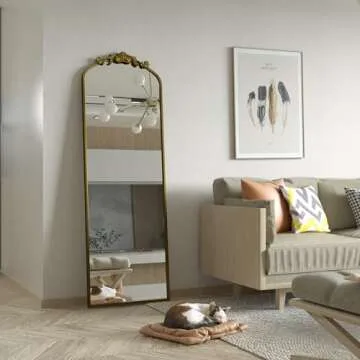 Luxurious SMIROR Gold Full Length Floor Mirror