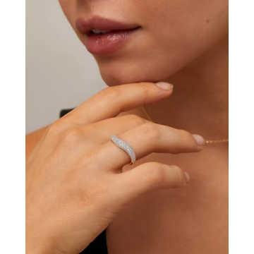 PAVOI Wavy Cubic Zirconia Stackable Ring for Women | Stunning Design