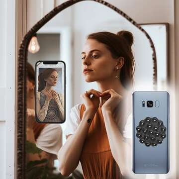 DGBGoo 5 PCS Suction Phone Case Adhesive Silicone Suction Cup Phone Holder Case for Hand Mobile Devices Mount (Black)