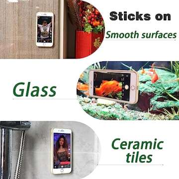 DGBGoo 5 PCS Suction Phone Case Adhesive Silicone Suction Cup Phone Holder Case for Hand Mobile Devices Mount (Black)