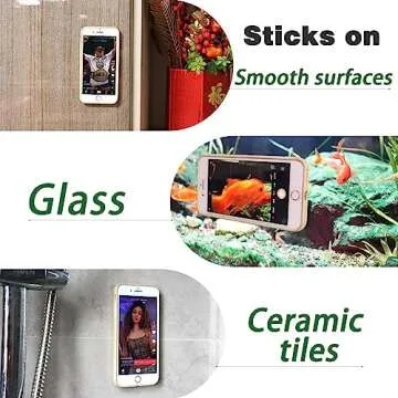 DGBGoo 5 PCS Suction Phone Case Adhesive Silicone Suction Cup Phone Holder Case for Hand Mobile Devices Mount (Black)