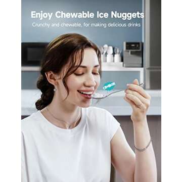 HiCOZY Nugget Ice Maker 55LB Daily Output Self-Cleaning