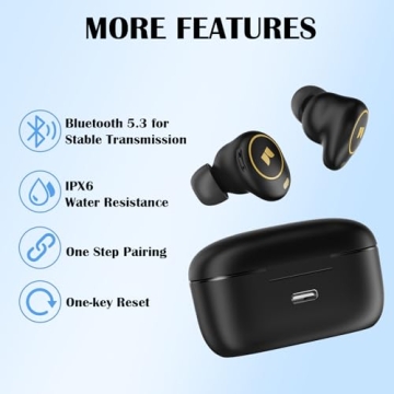 Monster Wireless Earbuds - Bluetooth 5.3 Headphones with Bass