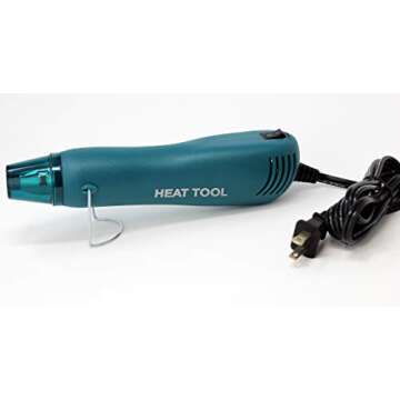 Mini Heat Gun, Hot Air Gun Tool with Stand for DIY Crafts, Embossing Powders, Drying Paint, Shrink Film, Multi-Purpose Electric Heating Nozzle 320W 120V