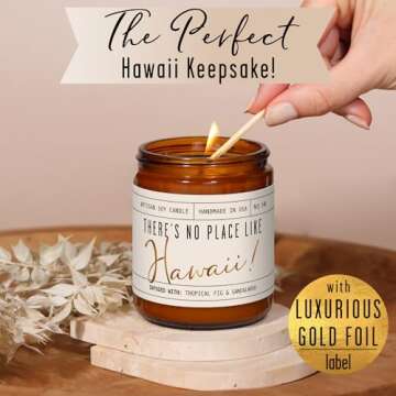 Hawaii Soy Candle with Sweet Fig & Sandalwood - 50Hr Burn
