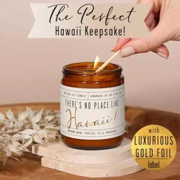 Hawaii Soy Candle with Sweet Fig & Sandalwood - 50Hr Burn