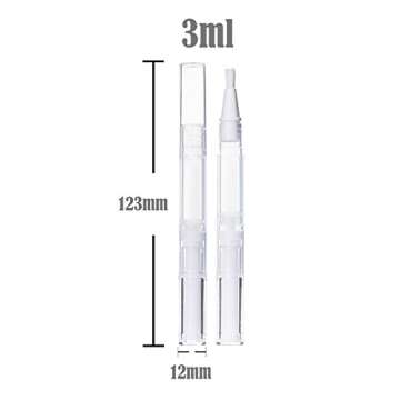 TWY 10 Pack 3ml Transparent Empty Nail Oil Twist Pen Cosmetic Container Lip Gloss Brush Applicators ...