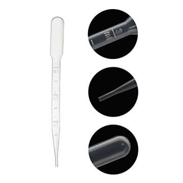 TWY 10 Pack 3ml Transparent Empty Nail Oil Twist Pen Cosmetic Container Lip Gloss Brush Applicators Eyelash Growth Liquid Tube with 10 Pack 3ml Plastic Graduated Transfer Pipettes