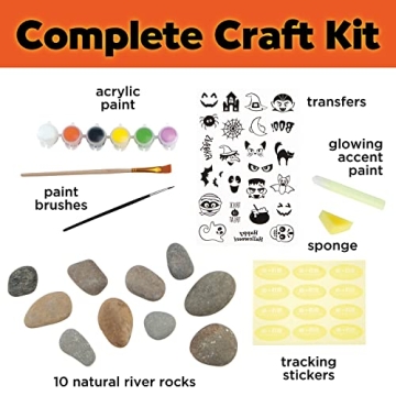 Halloween Rock Painting Kit for Kids Aged 6-8