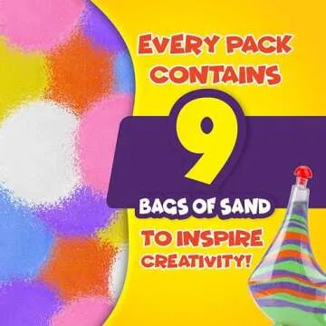 Creative Kids Sand Art Activity Kit for Kids-10 Sand Art Bottles &10 Colored Cool Sand Bags+Glitter Sand-Create Your Own Sand Art-DIY Arts & Crafts Gifts for Kids Boys Girls Age 6+ Packaging May Vary