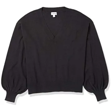 Mia Bell Sleeve Deep V Neck Supersoft Sweater by The Drop