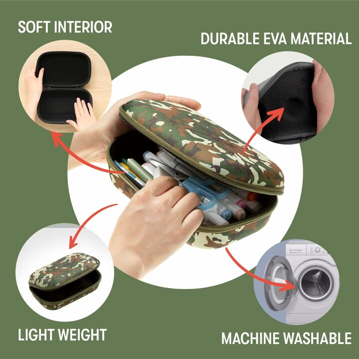 Large Capacity Zipit Camo Pencil Box for School