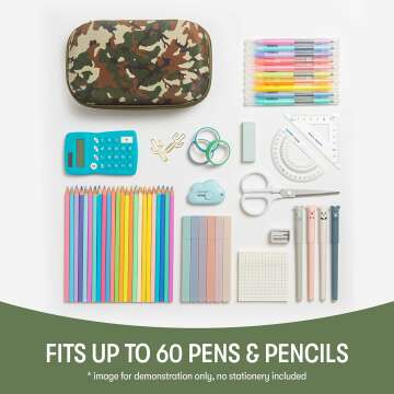 Large Capacity Zipit Camo Pencil Box for School