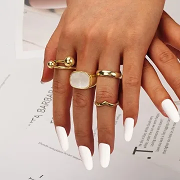 YeGieonr Gold Chunky Statement Rings for Women