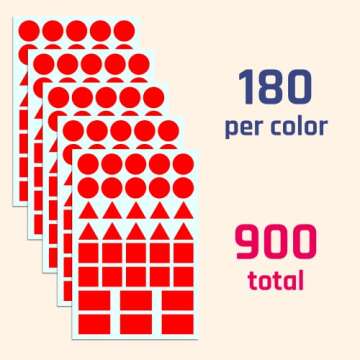 900 Pack Colored Shape Stickers - Versatile Labels for Creativity