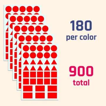 900 Pack Colored Shape Stickers - Versatile Labels for Creativity