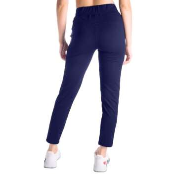 Yogipace Petite Women's 7/8 On The Fly Pants Drawstring Casual Lounge Joggers Travel Sweatpants,Dark...