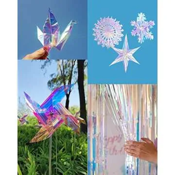 JOYIT Iridescent Cellophane Wrap 35x50 ft for Crafts