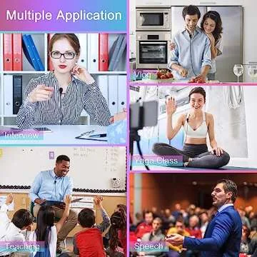 KIMAFUN Wireless Lavalier Microphone System, 2.4G Wireless Lapel Microphone with 3.5mm Receiver for PC Laptop,iPhone,DSLR Camera,PA Speaker,YouTube,Podcast,Video Recording,Vlogging,Interview