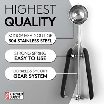 Durable Stainless Steel Cookie Scoops Set - 3 Sizes Available