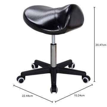 Master Massage Ergonomic Saddle Chair-Saddle Stool- Hydraulic Swivel Rolling Chair-Salon Clinical Ta...