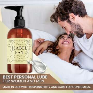 Isabel Fay Natural Water Based Personal Lubricant for Sensitive Skin, NO Parabens, NO Glycerin, 16 oz