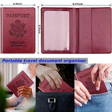 Passport Holder 2Pcs, Passport Cover Wallet Case for Women Men Family, Passport Book Holders Travel ...