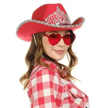 Sparkly Funcredible Cowboy Hat and Glasses Set for All