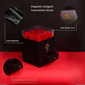 Unique Preserved Roses in Box for Valentine's Day