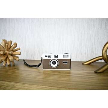 1 Shot Point and Shoot 35mm Film Camera, Reusable Retro Half Frame Camera, Built in Flash, Included ...